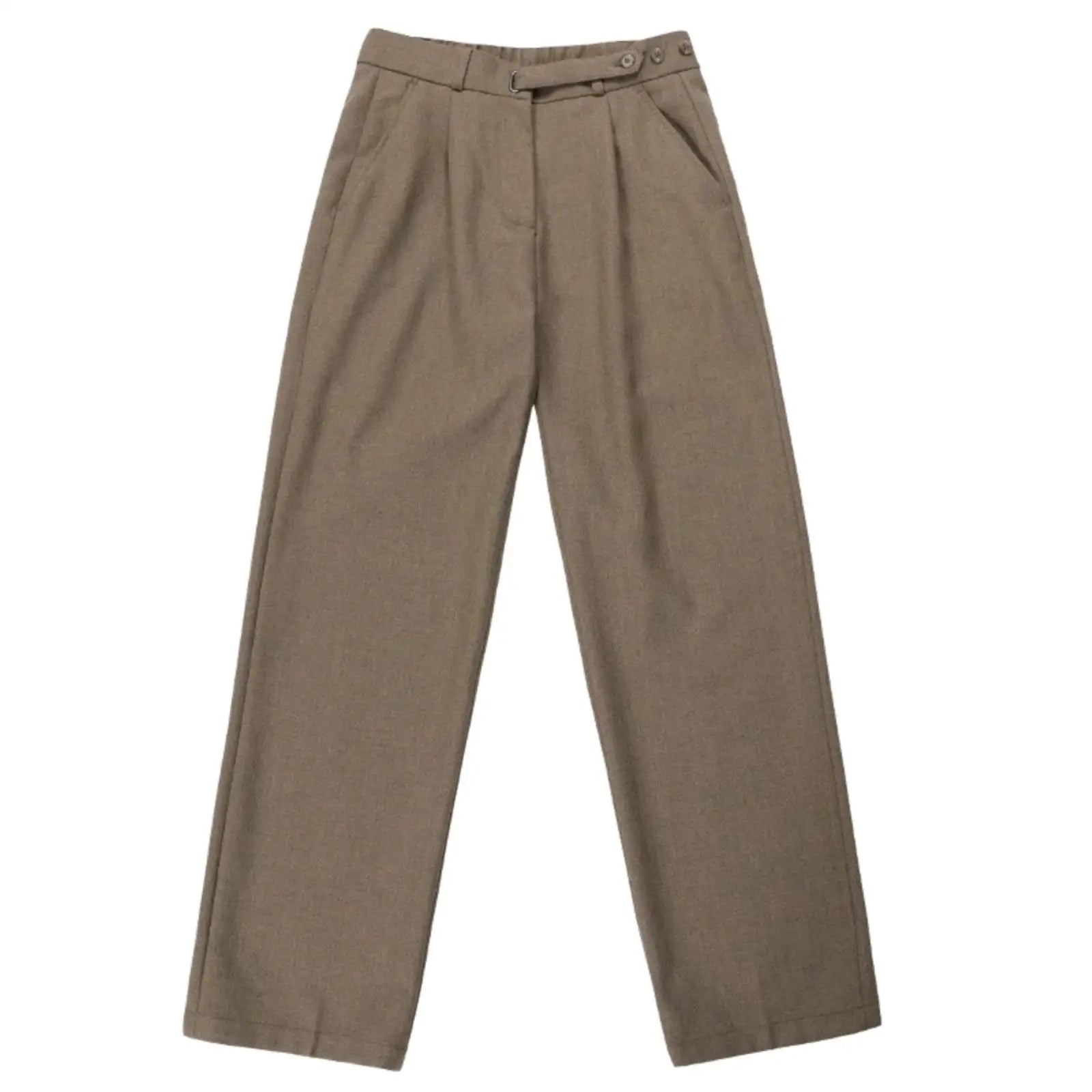HEARUJOY  -  Light luxury Solid Suit Pants Men Loose straight Trousers Fashion Business Society Korean Casual Pants Adjustable Waist Belt
