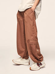 Hearujoy Cargo Parachute Pants Men Wide Leg Trousers Male Oversize Casual Loose Summer Streetwear Hip Hop Pocket Safari Style