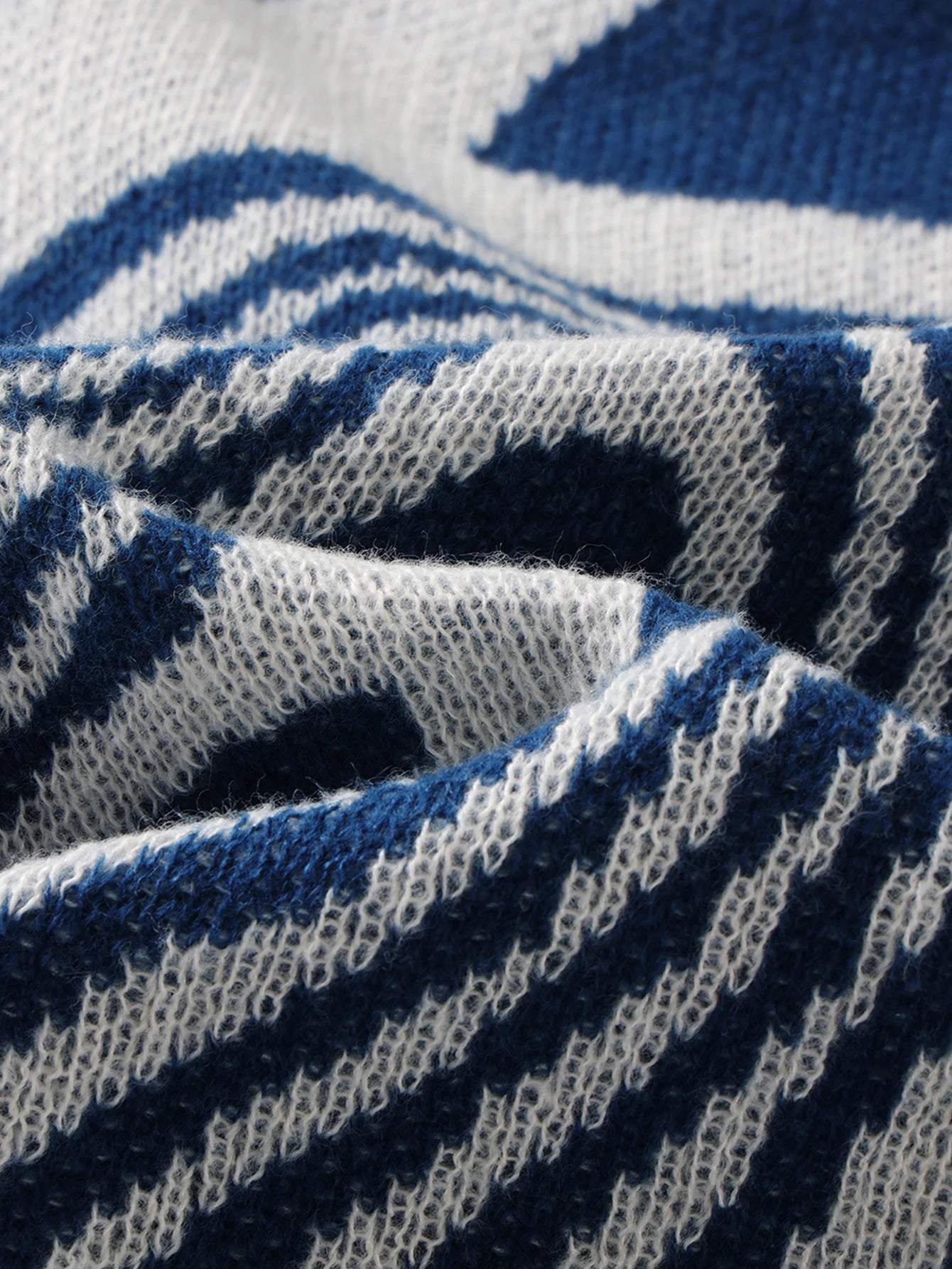 HEARUJOY  -  New Popular Fire Pattern Pullover Ripped Sweater Casual Round Neck Knitted Men's Gift Pullover