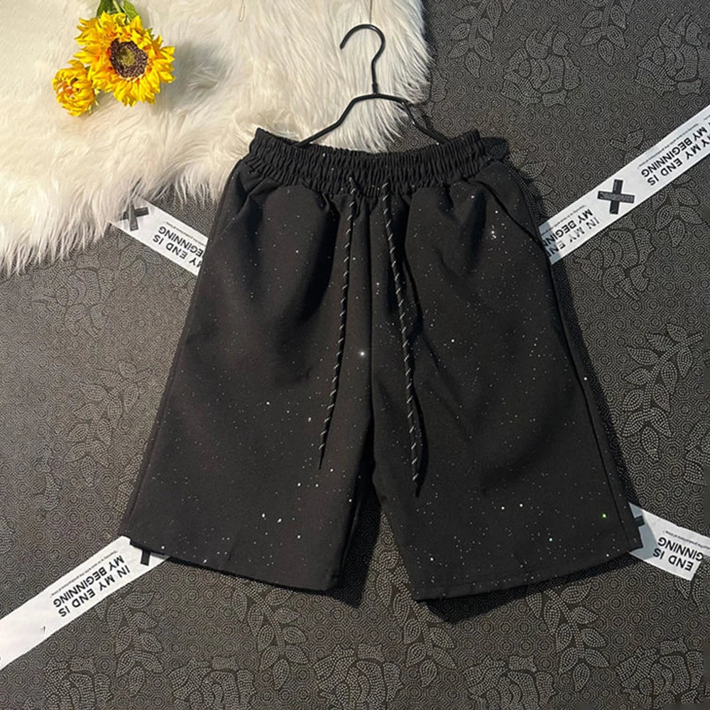 HEARUJOY  -  Mens Night Sky Casual Thin Vest Shorts Sets Spring/Summer Streetwear Fashion Youth Campus Two-Piece Sets Men'S Clothing 2025 New