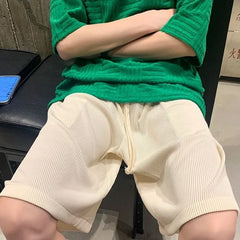 HEARUJOY  -  With Pockets Man Short Pants Baggy Wide Loose Shorts for Men Drawstring Xl Casual Xxl Hot Deals Korean Style Clothing Elastic