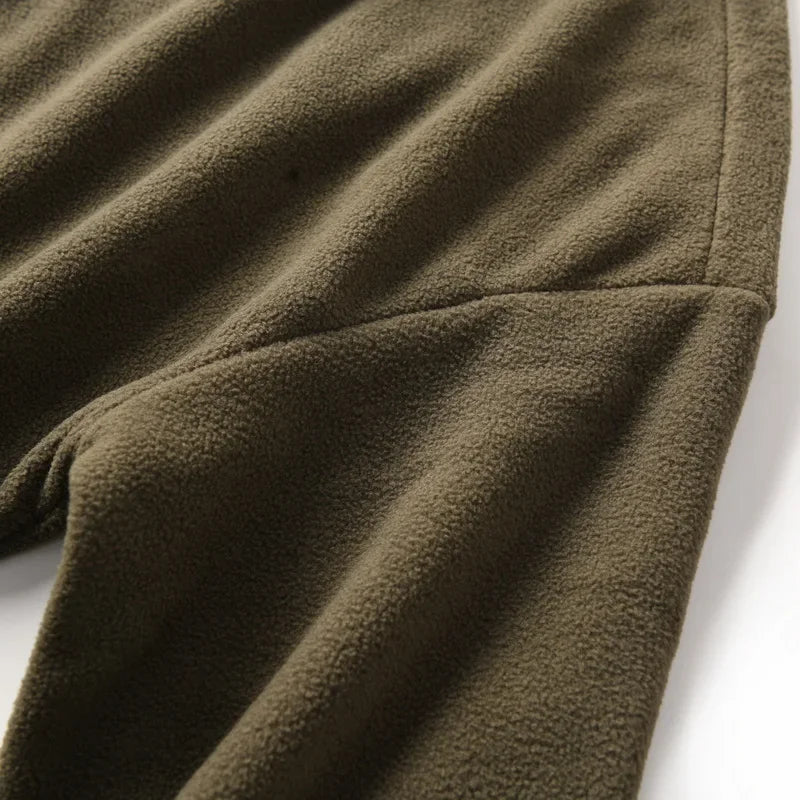 HEARUJOY  -  Men's Double-Sided Fleece Relaxed Fit Henley Neck Pullover - Warm Casual Sweatshirt for Autumn/Winter