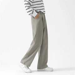 HEARUJOY  -  Black Suit Pants Men Fashion Society Mens Dress Pants Korean Loose Straight Wide Leg Pants Mens Office Formal Trousers M-2XL