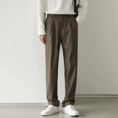 HEARUJOY  -  New Casual Suit Pants Men's Net Version Straight Loose Trousers Trendy Brand