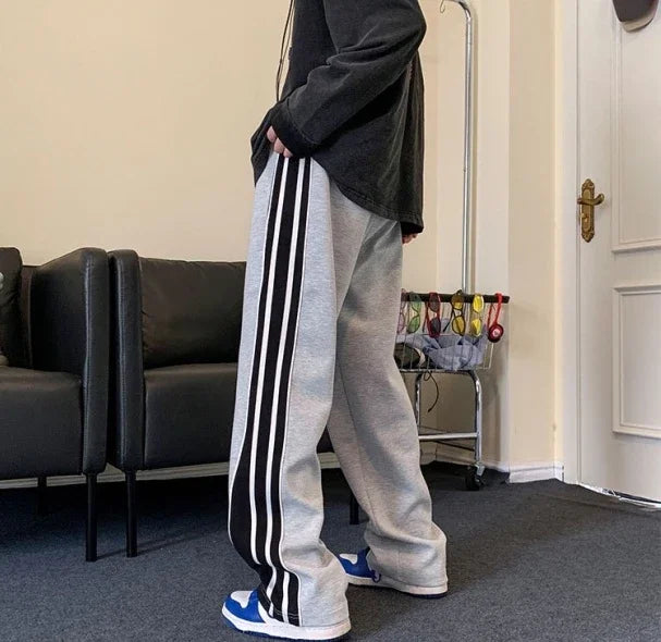 HEARUJOY  -  Loose Autumn Winter Wide Straight Baggy Trousers For Men Punk Casual Pants Man Trend Luxury Classic Streetwear Polyester Sale