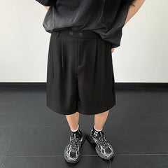 HEARUJOY  -  Summer Suit Shorts Men Fashion Social Mens Black Dress Shorts Korean Business Casual Shorts Mens Office Formal Shorts M-3XL