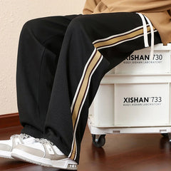HEARUJOY  -  New American Streetwear Pants Men Autumn Fall Casual Sports Pants Fashion Classic Side Stripes Matching Color Pants