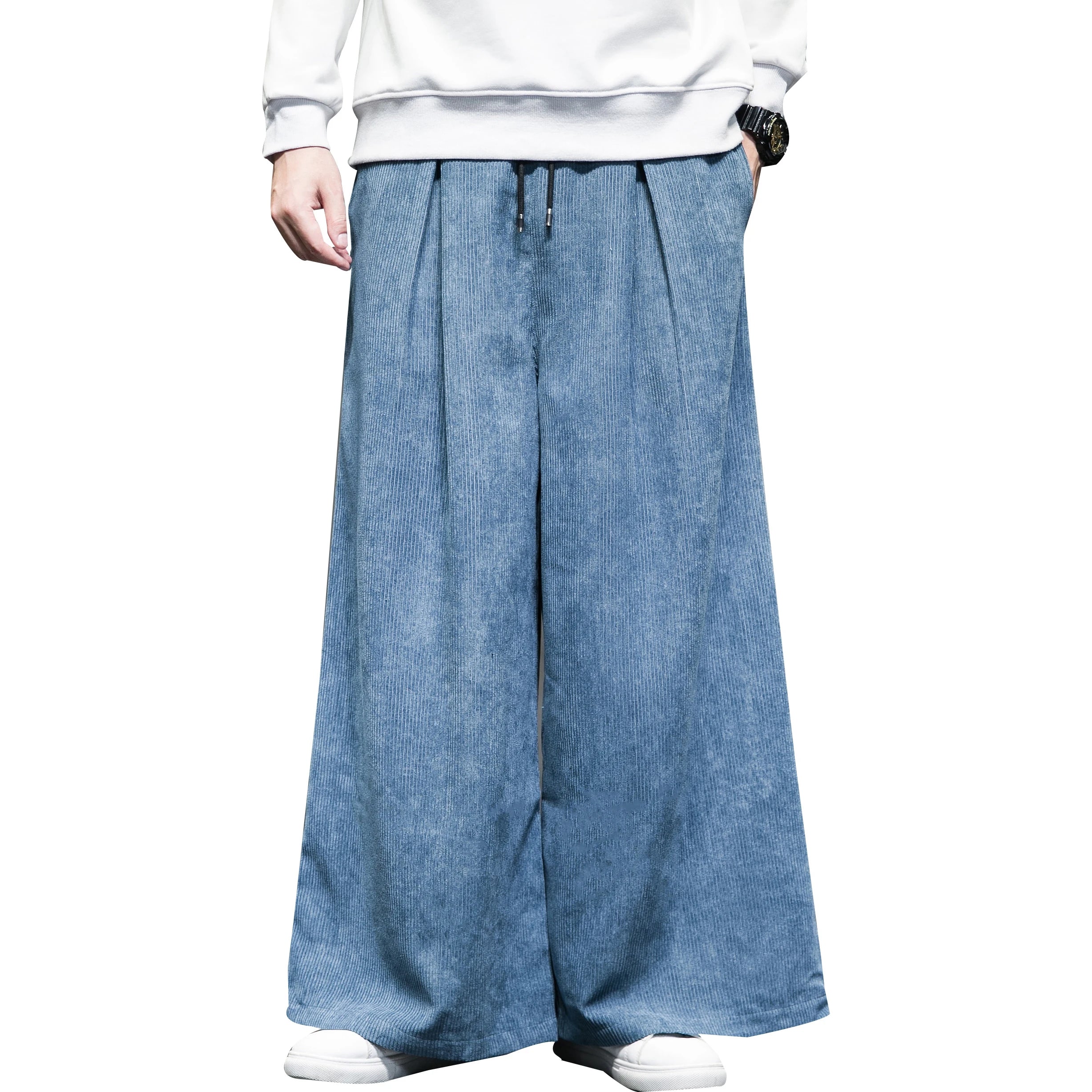 Hearujoy Baggy Corduroy Pants for Men Japanese Oversize Wide Leg Trousers Male Big Size Casual Streetwear Hip Hop Harajuku 5XL