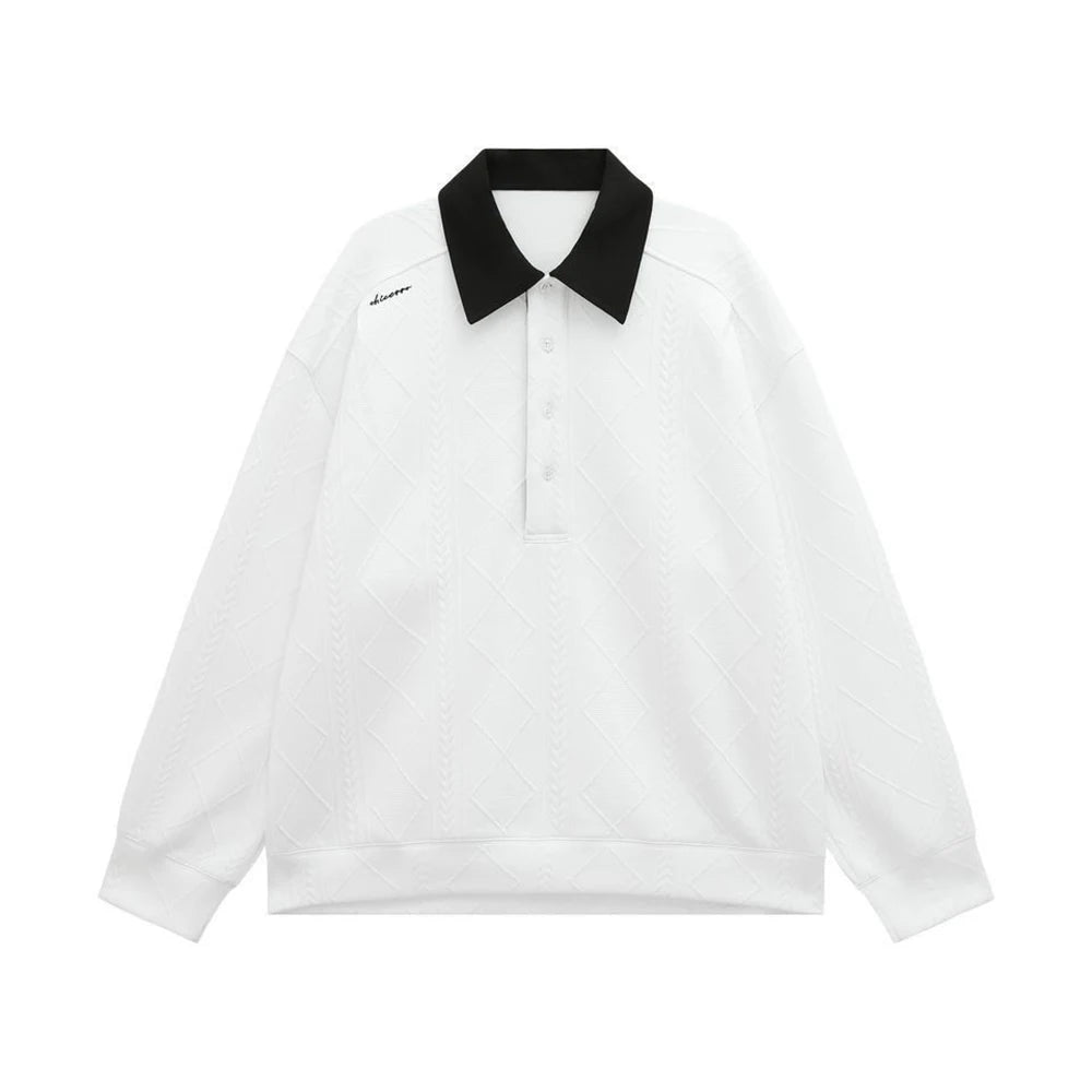 HEARUJOY  -  Men Contrast Color Stitching Casual Sweatshirt Spring Fashion Youth Luxury Daily Classic Long-Sleeve Top Men'S Clothing 2025 New