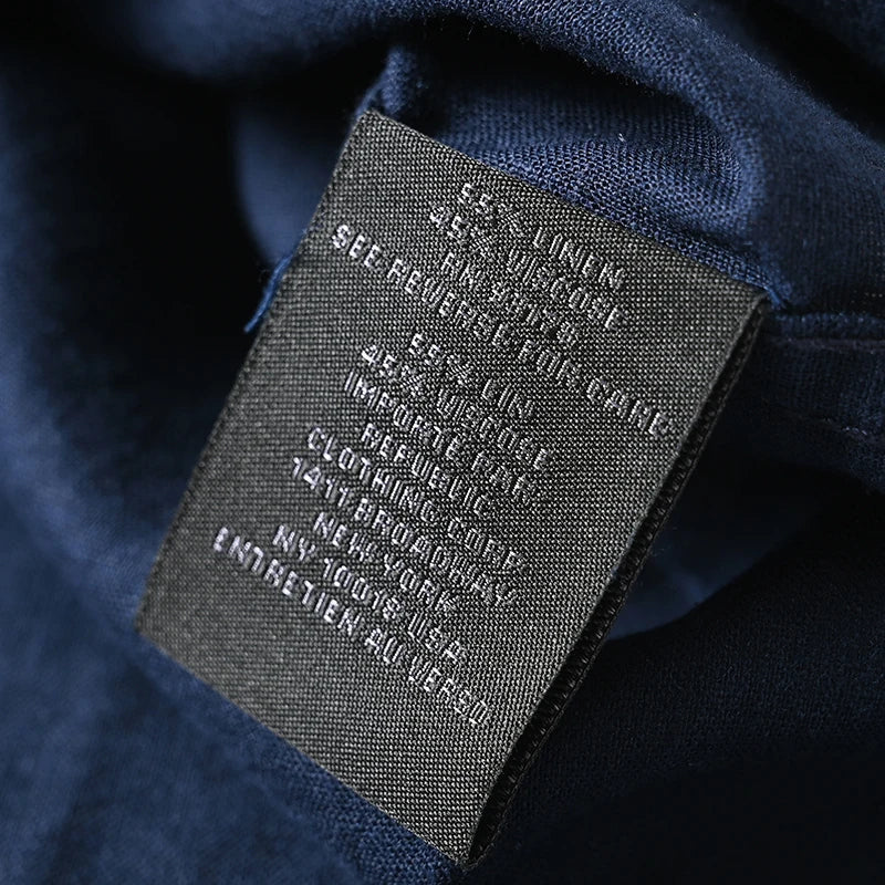HEARUJOY  -  Men's Summer Cotton Linen Shirt Solid Color Skin Friendly Breathable Short Sleeve Lapel Shirts With Chest Pocket