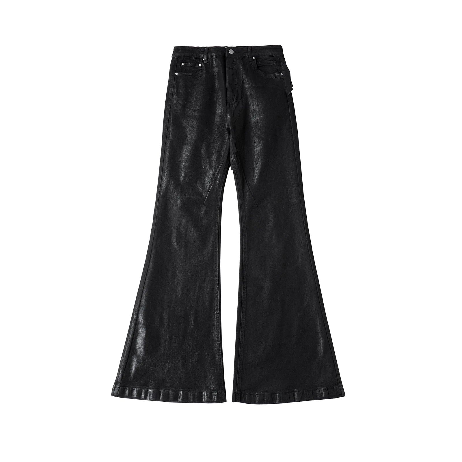 Hearujoy Y2k Streetwear Wax Leather Strecth Jeans for Men and Women Ropa Hombre Baggy Flare Pants Oversized Straight Denim Trousers