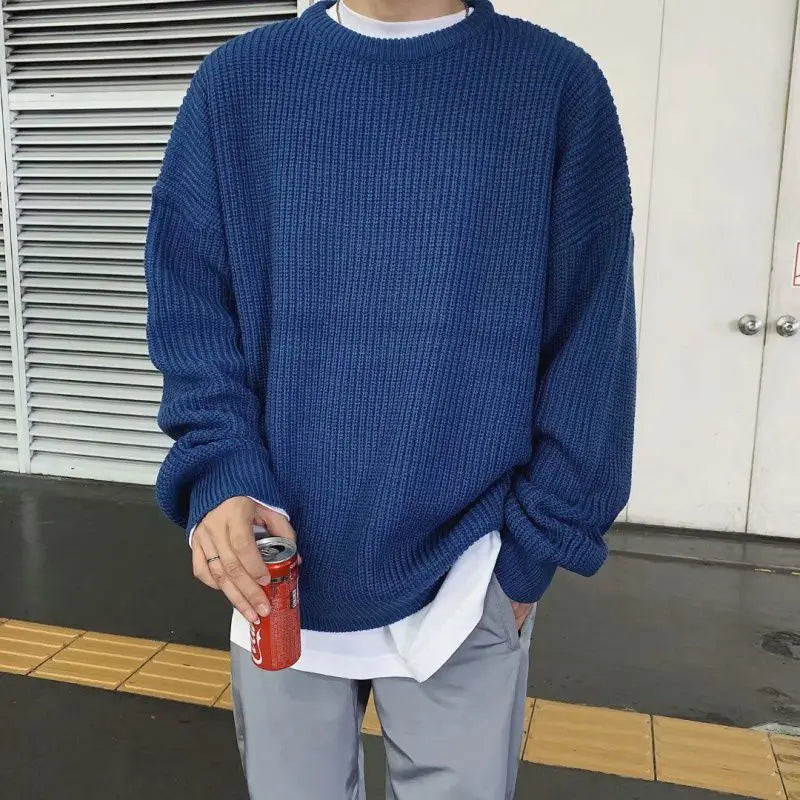 HEARUJOY  -  Korean Fashion Sweaters Men Autumn Solid Color Wool Sweaters Slim Fit Men Streetwear Mens Clothes Knitted Sweater Men Pullovers