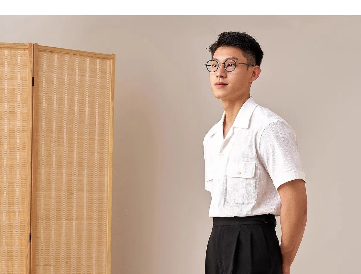 HEARUJOY  -  Men's Light Luxury Fitting Well Draped Baggy Suit Pants Casual Button-down Solid Color Straight Premium Elegant Dress Pants