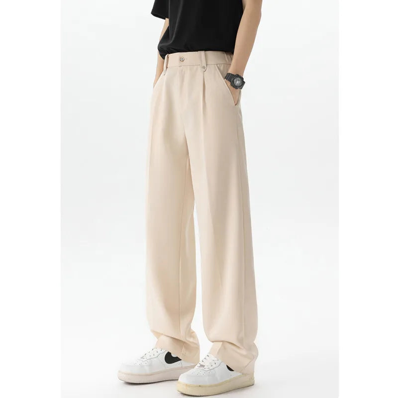 HEARUJOY  -  Spring/Summer Men's Lounge Suit Pants - Loose Fit Drape Fabric Business Casual Trousers Man Clothing Plus Size 6XL 7XL 8XL