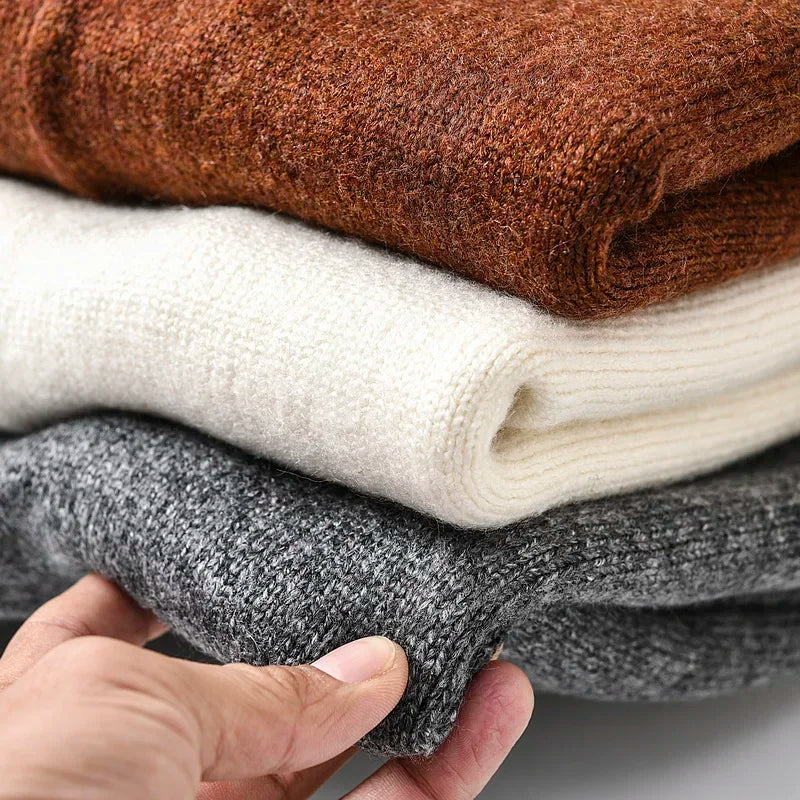 HEARUJOY  -  Men's Thickened Wool V-Neck Cardigan - Winter Warm Minimalist Knit Sweater Layering Top (Trendy) Autumn Winter