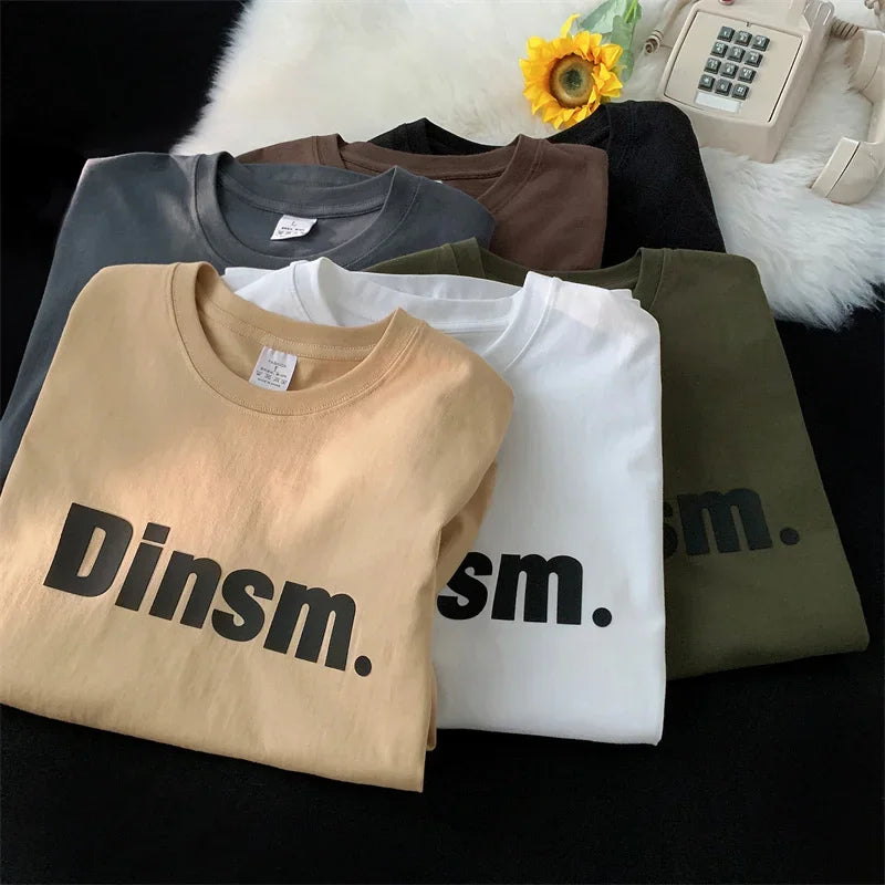 HEARUJOY  -  T Shirt Oversized Cotton For Men White Men's Letter Print T-shirts Male Casual Wear 5XL Summer Tee Shirts Unisex Big Size