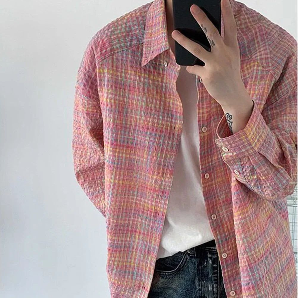 HEARUJOY  -  Casual Outings Korean Fashion Top Casual Spring Autumn Fashion Korean Style Shirt Bust 120-136 Cm Fashionable Design