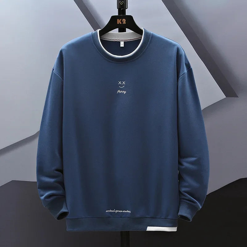 HEARUJOY  -  Men Sweatshirts 2025 Spring Autumn Casual Pullover for Male Oversize Hoodies Letter Embroidery Loose Tops Hip Hop Streetwear