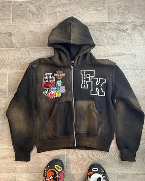 Hearujoy American High street vintage letter print hoodie