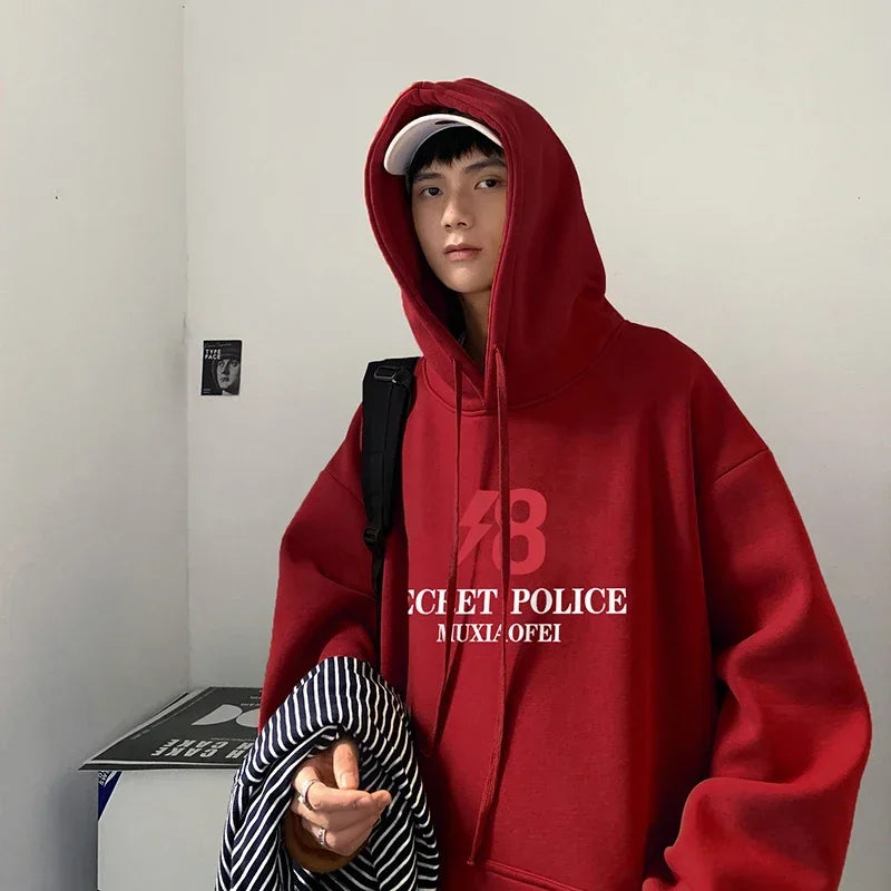 HEARUJOY  -  Men's Oversized Hoodie Black With Hat 5XL Unisex Hoodies Oversize for Men Letter Print Man Casual Wear Hoody Male Sweatshirt