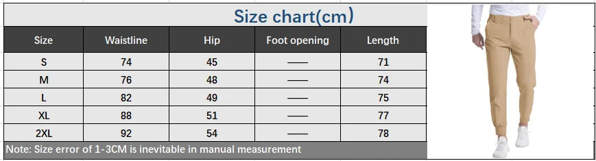 HEARUJOY  -  Men's Youth Elastic Golf Jogging Slim Pants Leisure Four Seasons High-grade Sense of Business Casual Pants