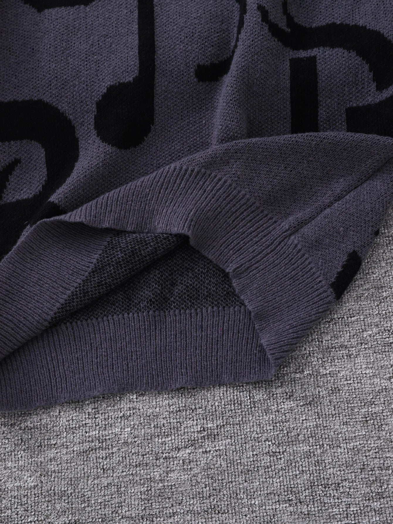 HEARUJOY  -  New Popular Autumn and Winter Letter Note Jacquard Pattern Pullover Sweater Casual Round Neck Contrast Color Knitted Men's Pullover