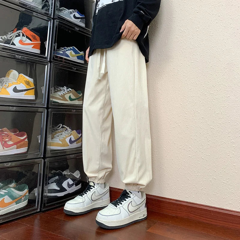 HEARUJOY  -  Autumn New Corduroy Joggers Men Baggy Harem Pants Korean Fashion Men Jogging Sweatpants Woman Casual Trousers Streetwear Men