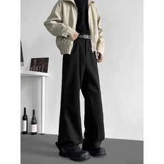HEARUJOY  -  Suit Pants Men Fashion Society Mens Black Dress Pants Korean Casual Loose Straight Pants Mens Office Formal Trousers M-3XL