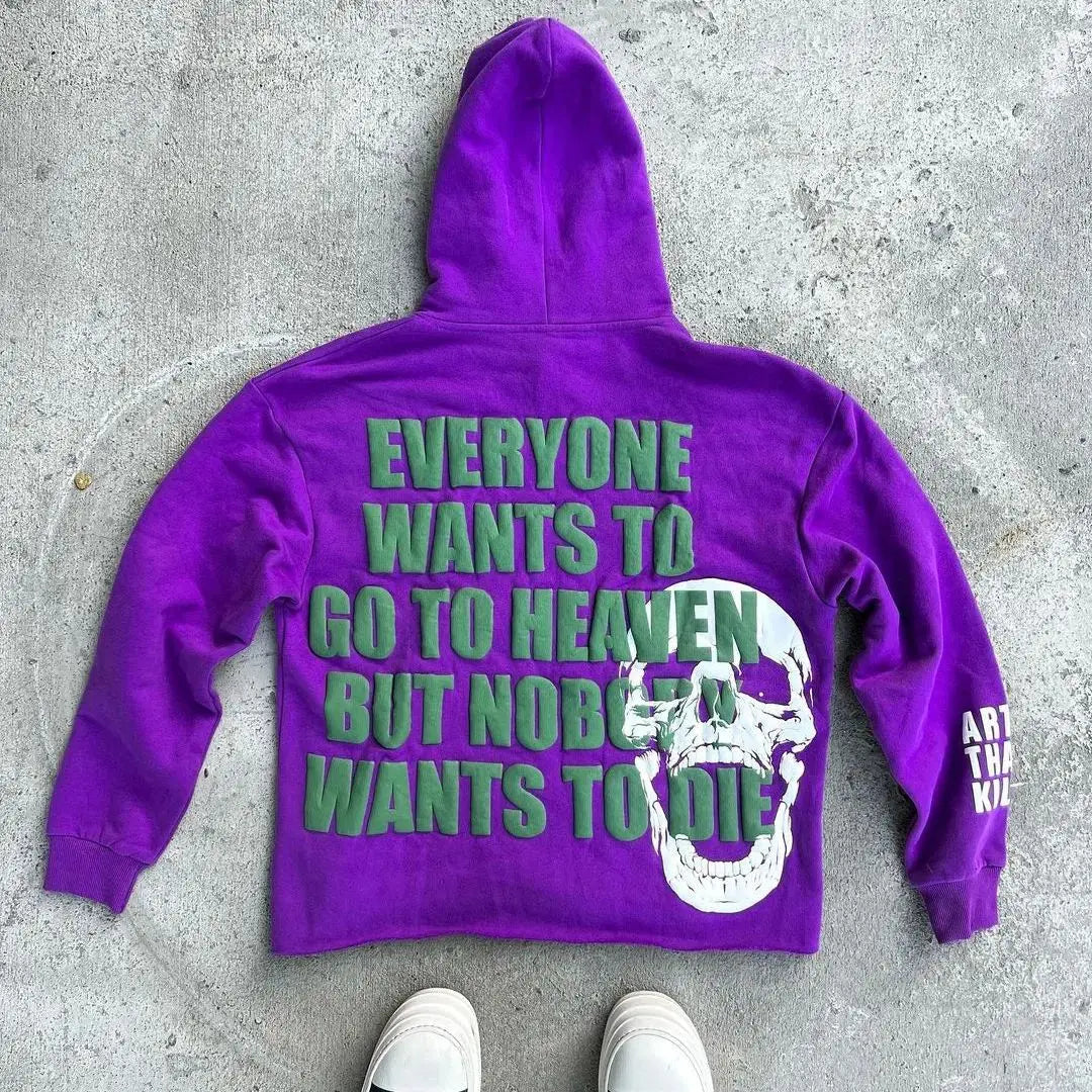 Hearujoy Harajuku skull letter print streetwear hiphop hoodies women graphic y2k top oversized hoodie sweatshirt goth women clothes