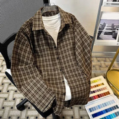 HEARUJOY  -  All Seasons Shirt Casual Long Sleeves Slight Stretch Fabric Brand New Condition Casual Wear Loose Casual Couple Jacket