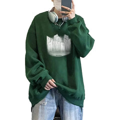 HEARUJOY  -  Men's Oversized Hoodie White 5XL Fashion Hoodies Oversize for Men Funny Print Man Casual Wear Hoody Male Sweatshirt