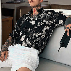 Hearujoy Men Fashion Clothing Summer High Quality Floral Retro Casual Hawaiian Flower Shirt Slim Fit Beach Short Sleeve Shirt Unisex