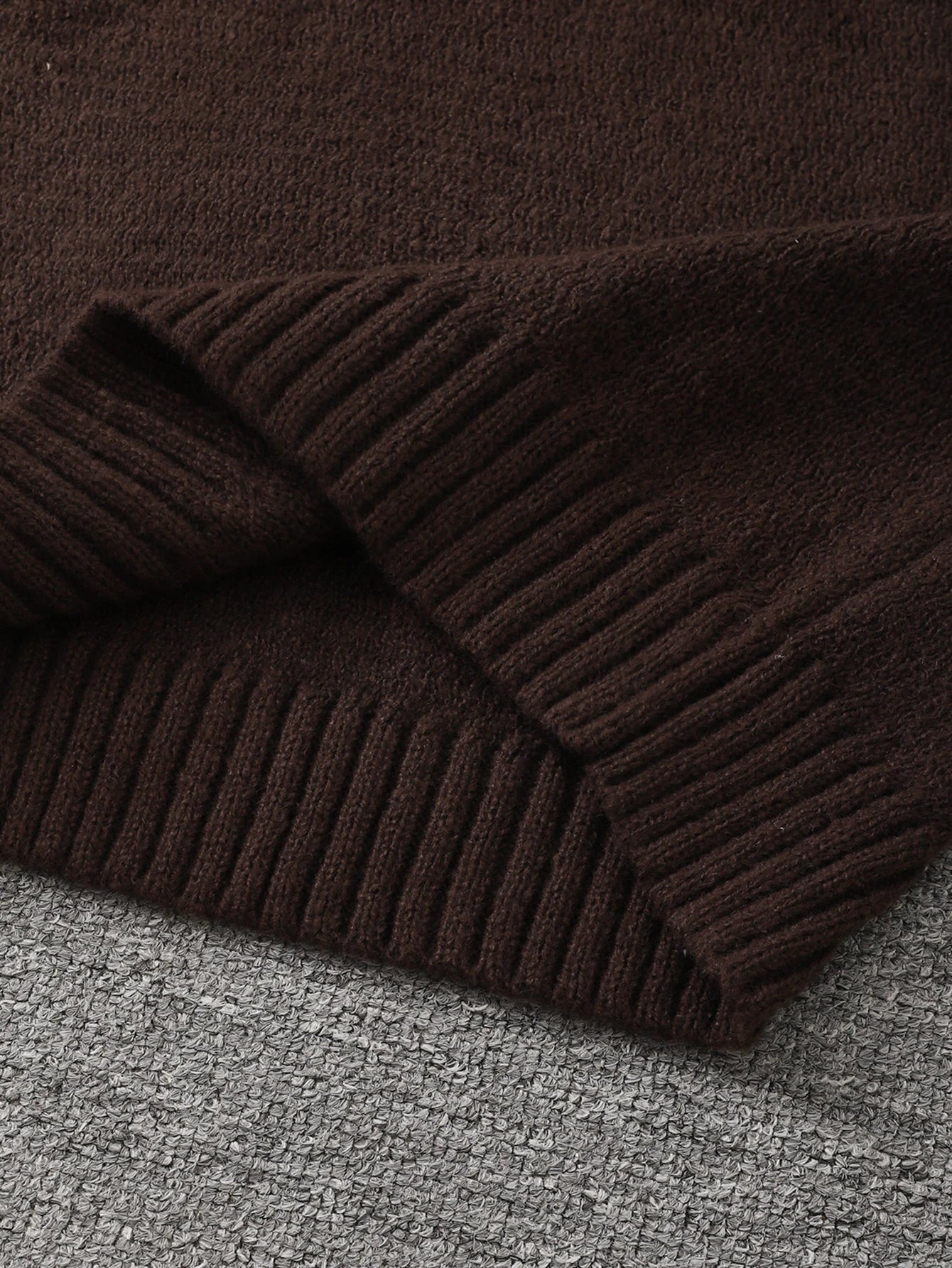HEARUJOY  -  New Popular Autumn and Winter Pure Color Polo Collar V-Neck Pullover Sweater Casual Round Neck High-End Textured Knitted Men's Pullover