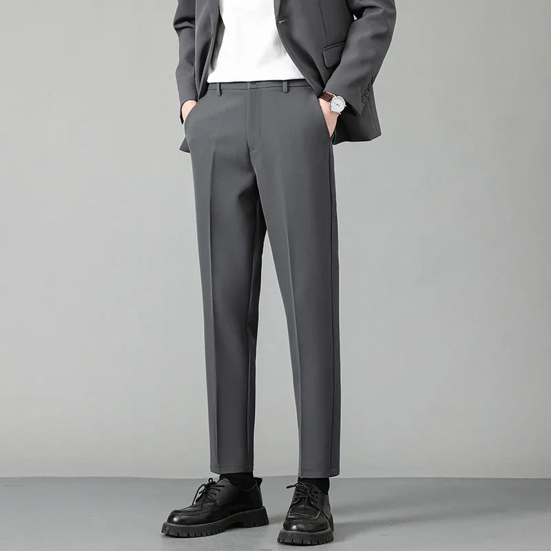 Hearujoy Summer Korean Style Men's Suit Pants Slim Center Line Casual Menwear Straight-leg Male Loose Bottom Simple 9C6764