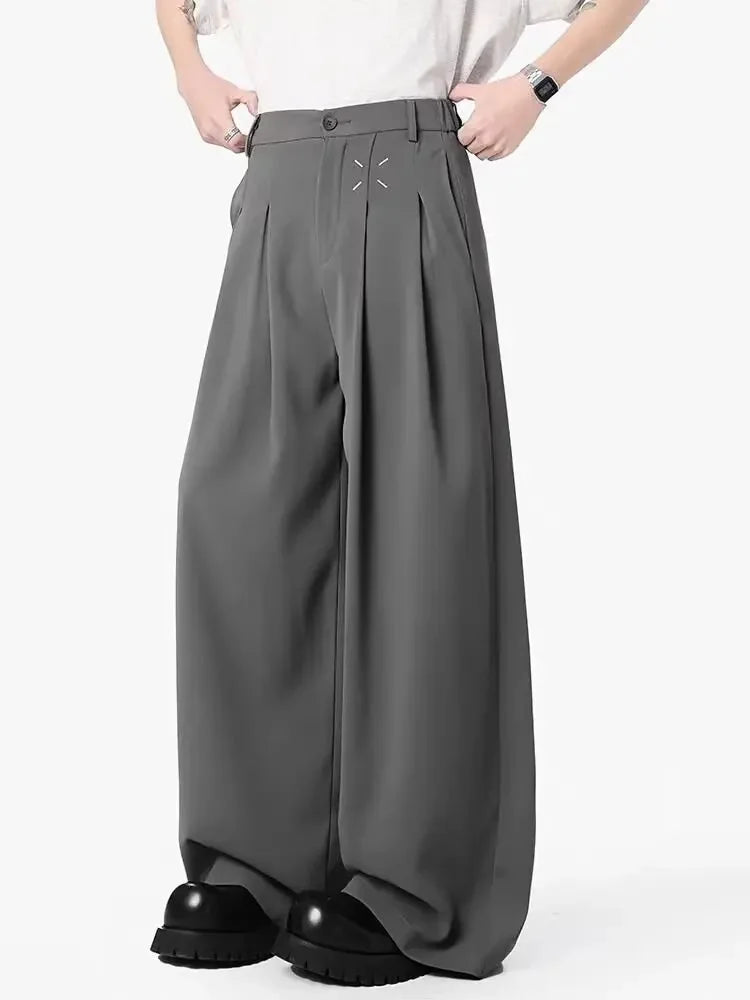 HEARUJOY  -  New Hot Sale Of The Season Men's Loose Casual Pants Korean Style Versatile Thin Hanging Wide Leg Floor-Length Summer Long Trouse