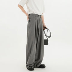 HEARUJOY  -  Black Suit Pants Men Oversized Fashion Society Mens Dress Trousers Korean Loose Wide Leg Pants Mens Office Formal Trousers