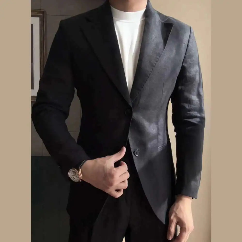HEARUJOY  -  High Quality Linen Blend Business Dress Suit Wedding Suit Men Versatile Casual Office Party Prom Costume Homme Men Tuxedo Suit