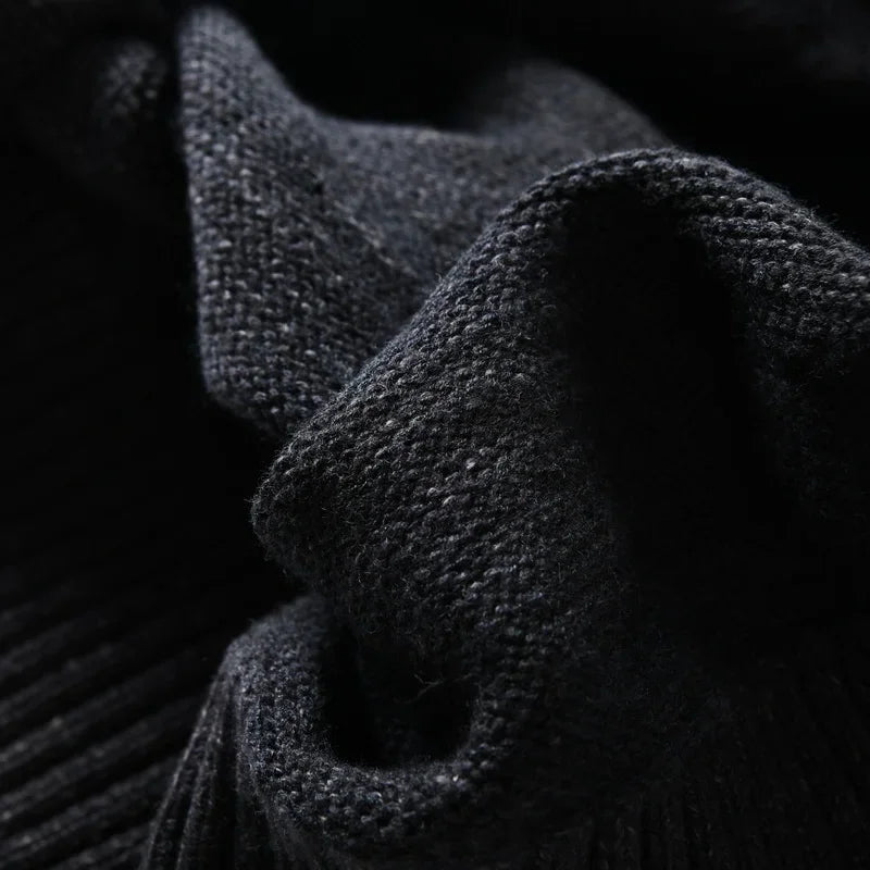 HEARUJOY  -  Premium Wool-Blend Relaxed Fit Layered V-Neck Cardigan Men's Warm Knit Sweater Coat for Autumn/Winter
