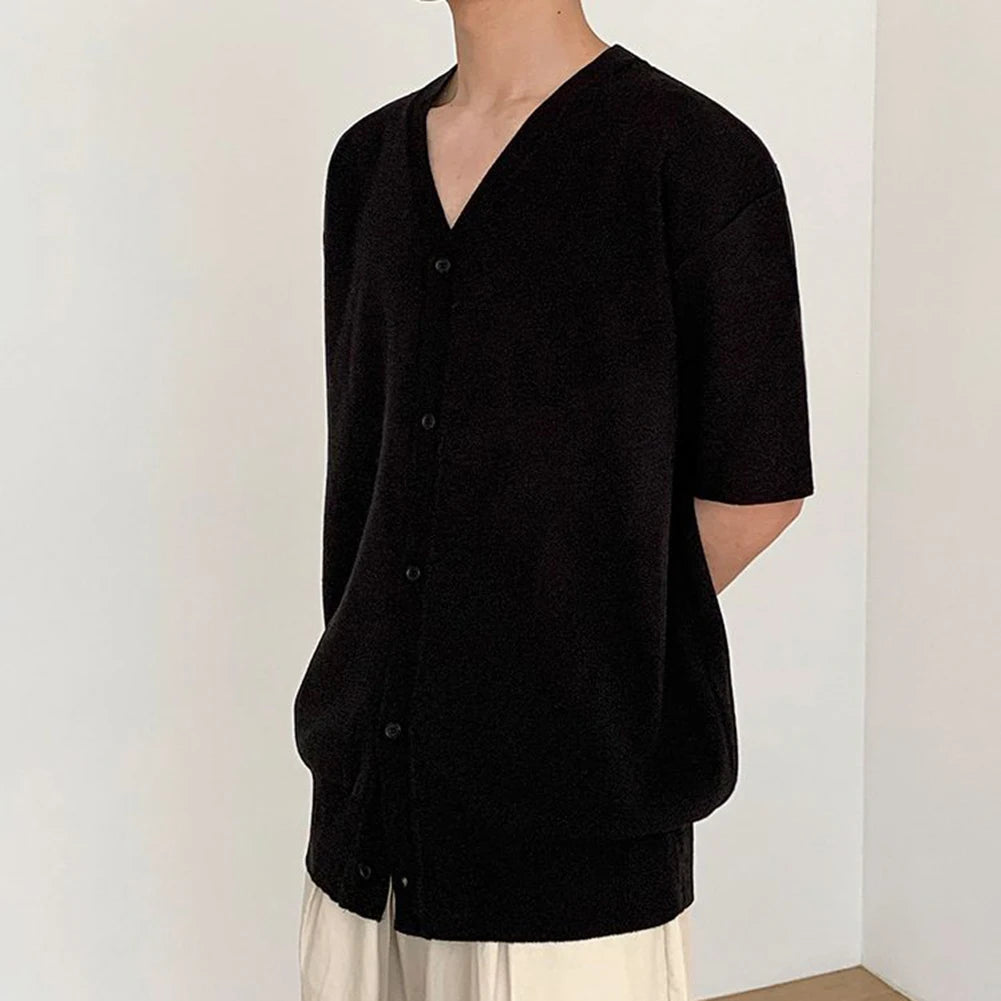HEARUJOY  -  Polyester Shirt Loose Casual Cardigan Holiday Style Regular Length Solid Pattern Summer Wear Casual Style For Daily Wear