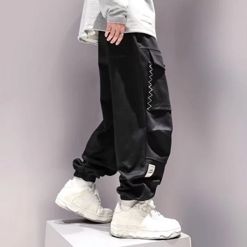 Hearujoy Korean Cargo Pants Men Japanese Streetwear Oversize Sweatpants Harajuku Casual Joggers Kpop Trendy Trousers Hip Hop