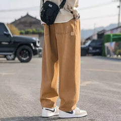 HEARUJOY  -  American high street workwear men spring and autumn new thin retro casual loose straight pants