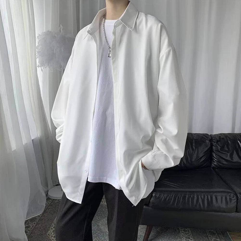HEARUJOY  -  Casual Korean Style Clothing Harajuku Button Up Blouse Korean Style Shirt Long Sleeve Design Regular Clothing Length