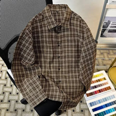 HEARUJOY  -  All Seasons Shirt Casual Long Sleeves Slight Stretch Fabric Brand New Condition Casual Wear Loose Casual Couple Jacket