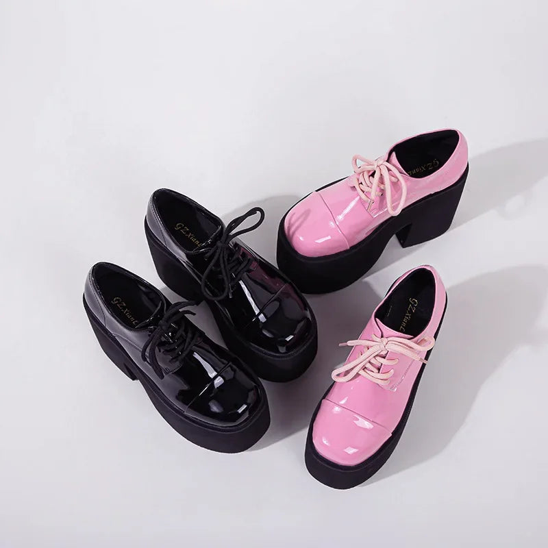 Hearujoy  Super High Heel 13CM Waterproof Platform Shoes for Women 2024 Sexy Patent Leather Lolita Thick Bottom Heighten Women Shoes Pumps