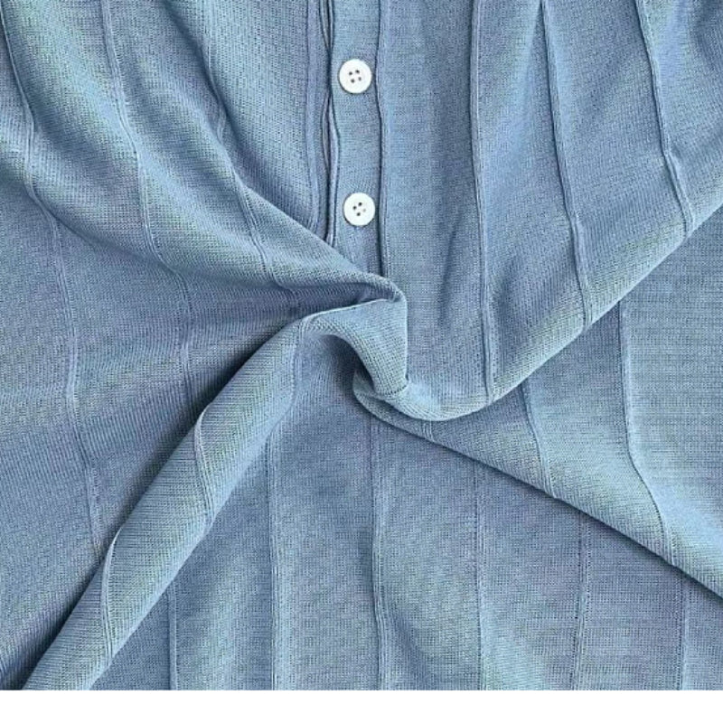 HEARUJOY  -  Men's Short-Sleeved Polo Shirt with Lapel Collar, Business Casual Style, Pure Color Sweater, New Fashionable Design, Plus Size