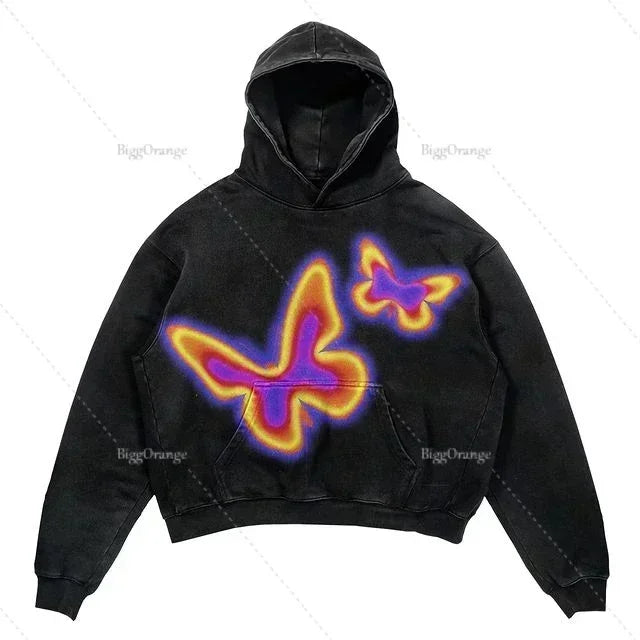 Hearujoy American Style Hoodies Women Men Streetwear Vintage Oversized Tops Sweatshirt Goth Y2k Clothes Harajuku Men Clothing