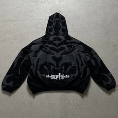 HEARUJOY  -  New Fashionable Mens Baggy Hooded Sweatshirts 2025 Autumn Streetwear Vintage Jacquard Hoodies For Men Outdoor Casual Hoodie Top