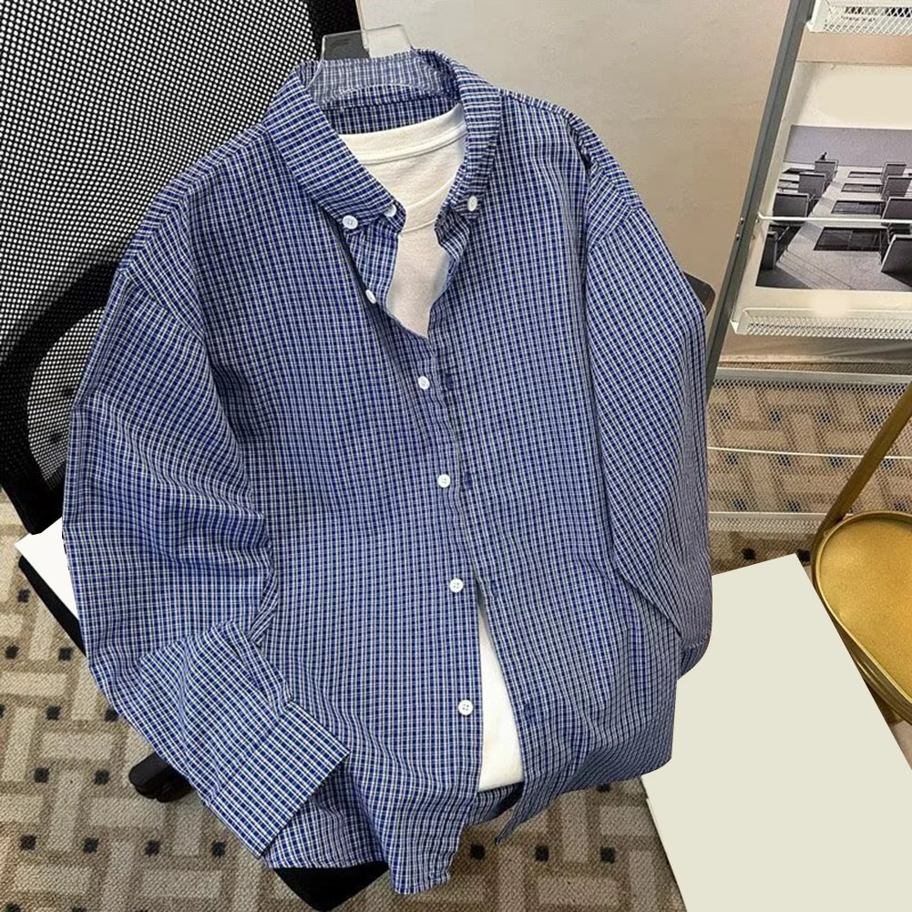 HEARUJOY  -  Button Up Shirt Mens Casual Tops Casual Gatherings Casual All Season Wear Daily Wear Lightweight Material Loose Fit Design