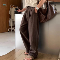 HEARUJOY  -  New Japanese Retro Men Casual Pants Luxury Draped Wide Leg Leisure Solid Color Straight Trousers High Quality Elegant Sweatpants