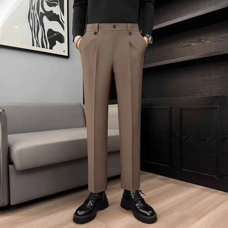 HEARUJOY  -  New Casual Business Trousers Trendy Slim Men's Korean Version Nine Points Pants